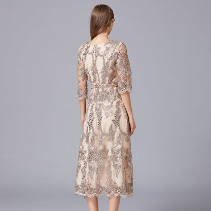 Interest Light Luxury Dress Fat Embroidered Dresses