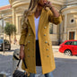 Women's Pretty Breasted Lapel Woolen Trench Coats