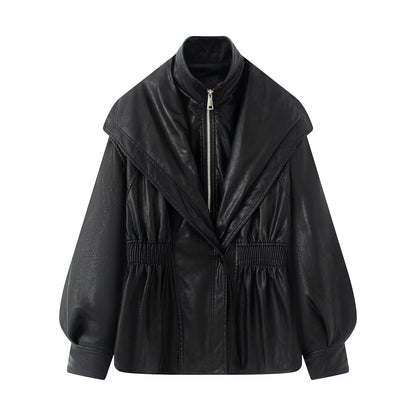 Women's Retro Distressed Fashion Wash Style Imitation Jackets