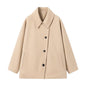Women's Refined Lapel Long Sleeve Single-breasted Loose Coats