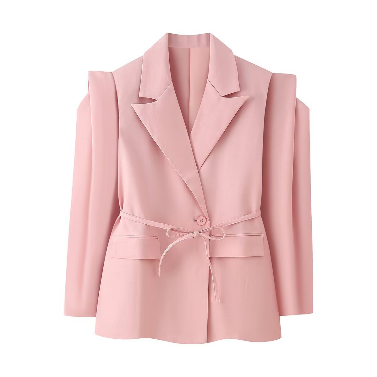 Women's Comfortable Temperament Commute Padded Shoulder Coats