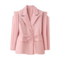 Women's Comfortable Temperament Commute Padded Shoulder Coats