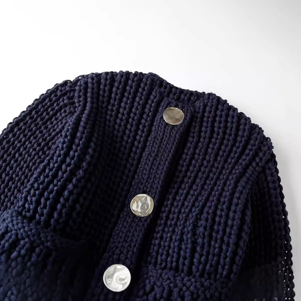 Spring Thick Needle Decorated Row Button Sweaters