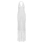 Women's Sexy Solid Color Mesh Knitted Beach Dresses