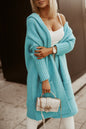 Long Lapel Hooded Letter Wool Loose Sweaters