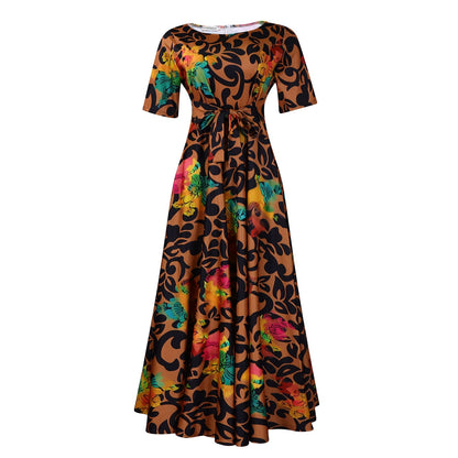 Women's Fashion Elegant Tied African Sleeve Large Dresses