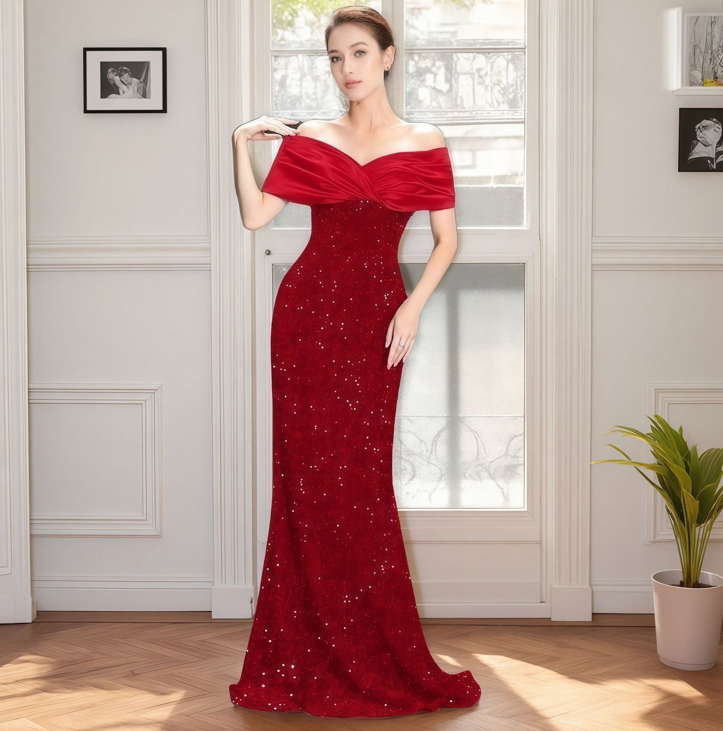 Dress Slim Fishtail Sexy Temperament Sequined Dresses