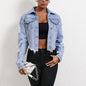Women's Casual Loose Hole Long Sleeve Denim Coats