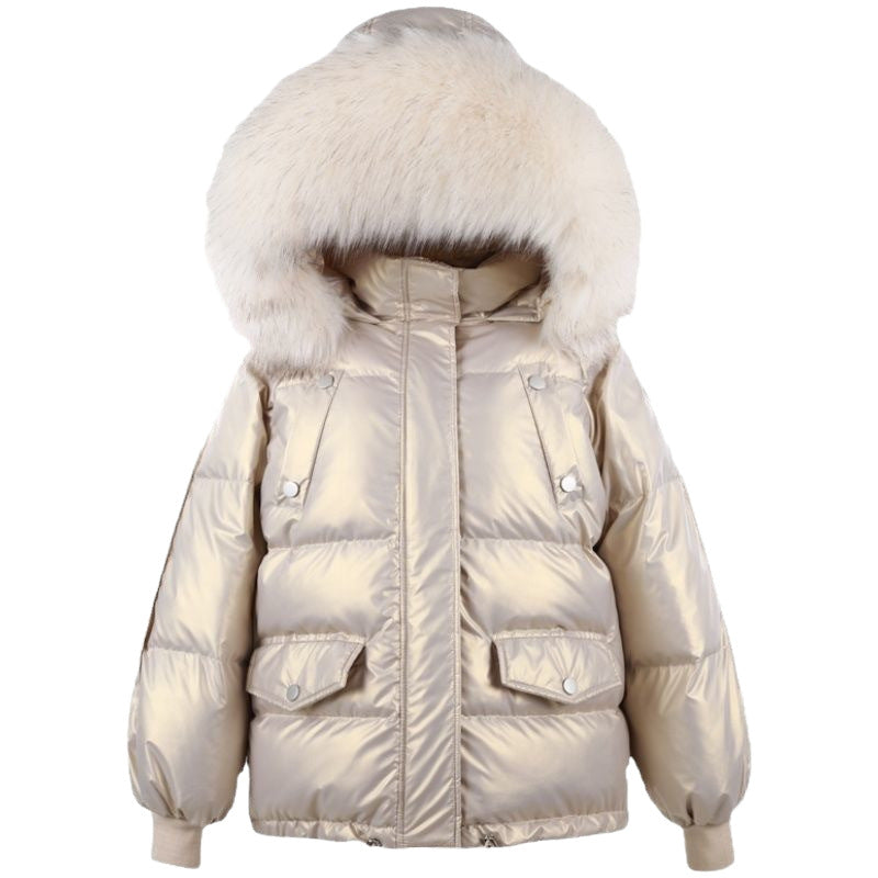 Women's Glossy Down Winter Thickened Warm Loose Coats