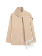 Women's Fashion Woolen Thick Loose With Scarf Coats