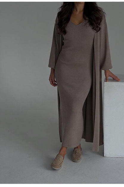 Women's Autumn Fashion Solid Color Long Dress Suits
