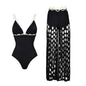 Swimsuit Black Niche High Grade Hollow Out Cutout Beach Pants One Piece Swimsuit Set Women