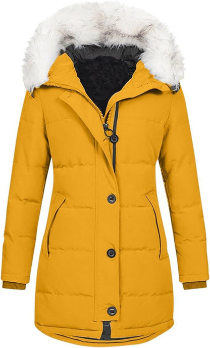 Long Sleeve Thermal Zipper Winter Mid-length Coats