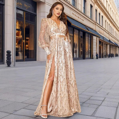 Temperament Commute Deep V Halter Spaghetti Dresses
