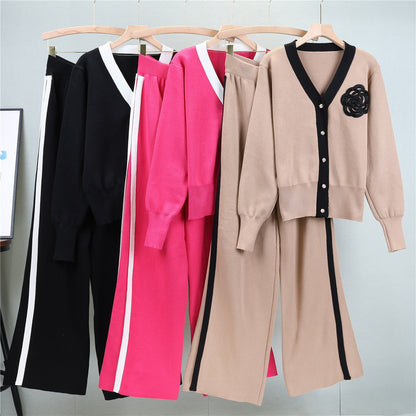 Elegant Unique Trendy Loose Two-piece Fashion Sweaters