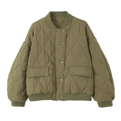 Women's Fashion Loose Pilot Shoulder Width Washed Coats