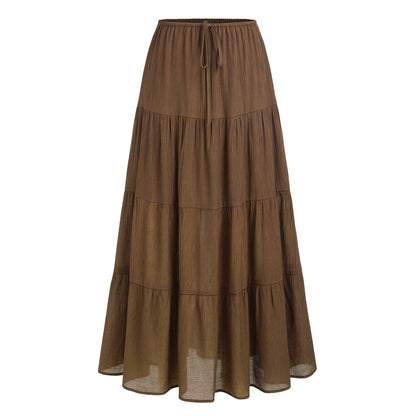 Women's Waist Elastic Large Swing Loose Patchwork Skirts