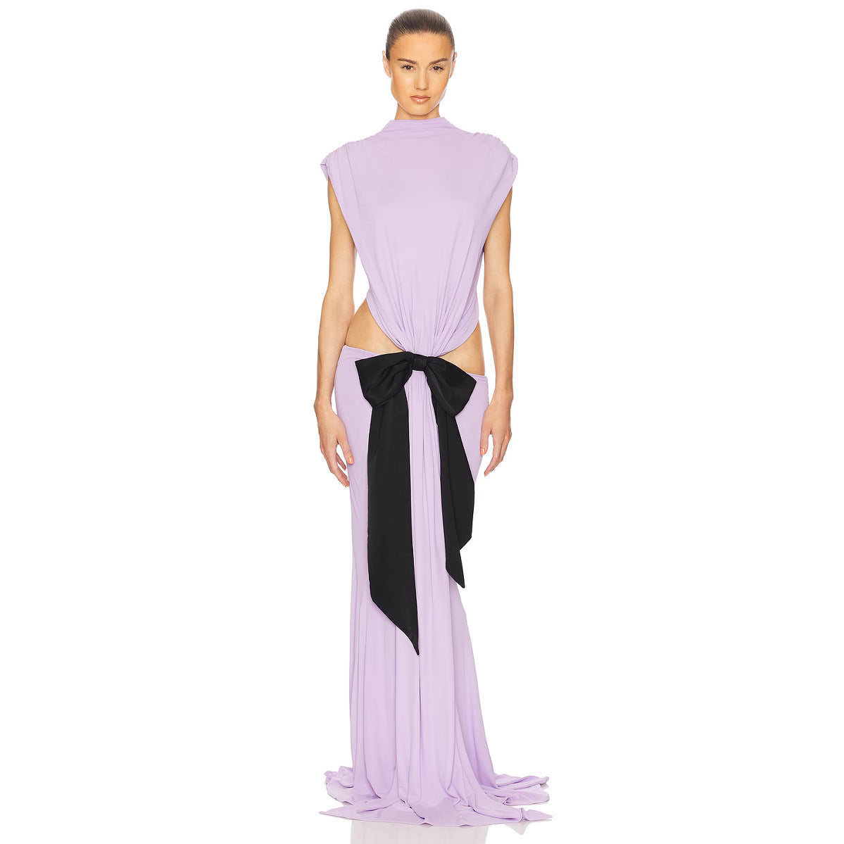 Women's Dress Black Bow Decoration Fishtail Gentle Dresses