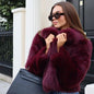 Women's Fashion Elegant Lapel Fur Collar Faux Coats