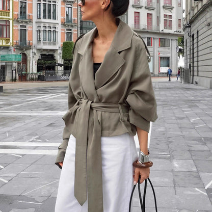Women's High-grade French Style Large Lapel Trench Coats