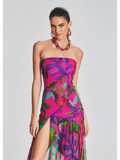 Women's Summer Fashion Printed Sexy Vacation Style Slim Dresses