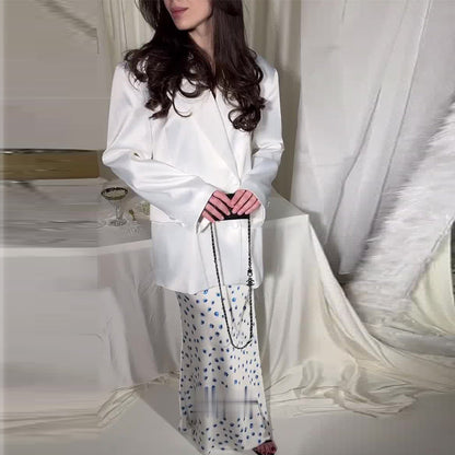 Women's Autumn Solid Color Mercerizing Two-piece Set Suits