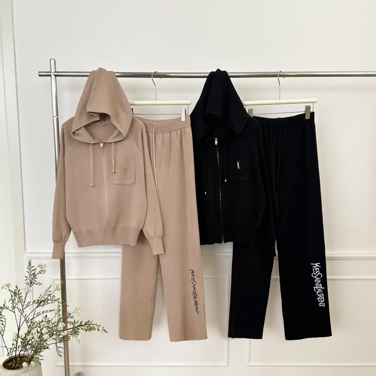 Women's Casual Fashion Zipper Elastic Wide Leg Suits