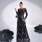 Women's Temperament Long Sleeve Round Neck Sexy Sequined Dresses