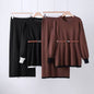 Knitted Solid Color Closing Belt Bishop Suits