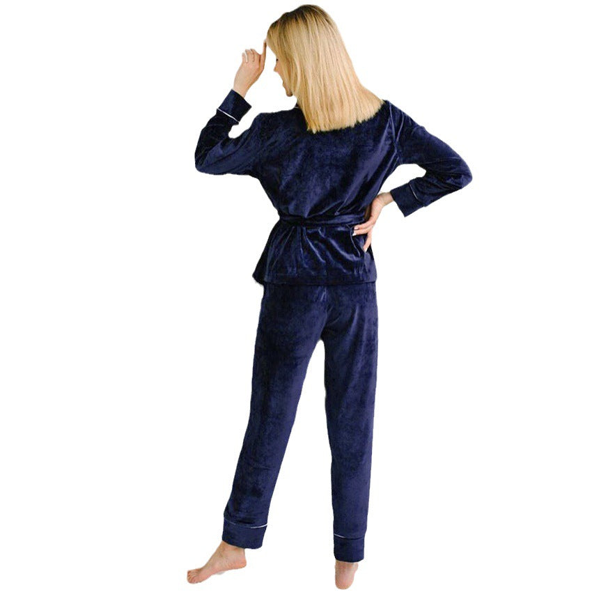 Women's Gold Veet Two-piece Fashion Casual Comfortable Suits