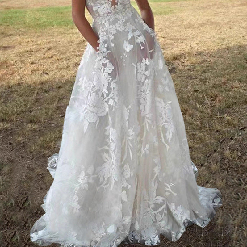 Pettiskirt Lace Bridal Dress Sexy White Wedding Dresses