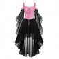 Gothic Style Halloween Witch Front Back Long Dresses