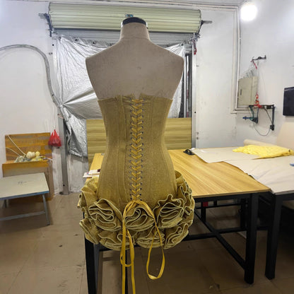 Women's Gold Sequin Sexy Tube Dress Tight Dresses