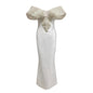 Women's Waist Shawl Fashion Dress Pearl Slimming Elegant Dresses