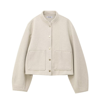 Women's Fashion Casual Versatile Stand Collar Single-breasted Coats