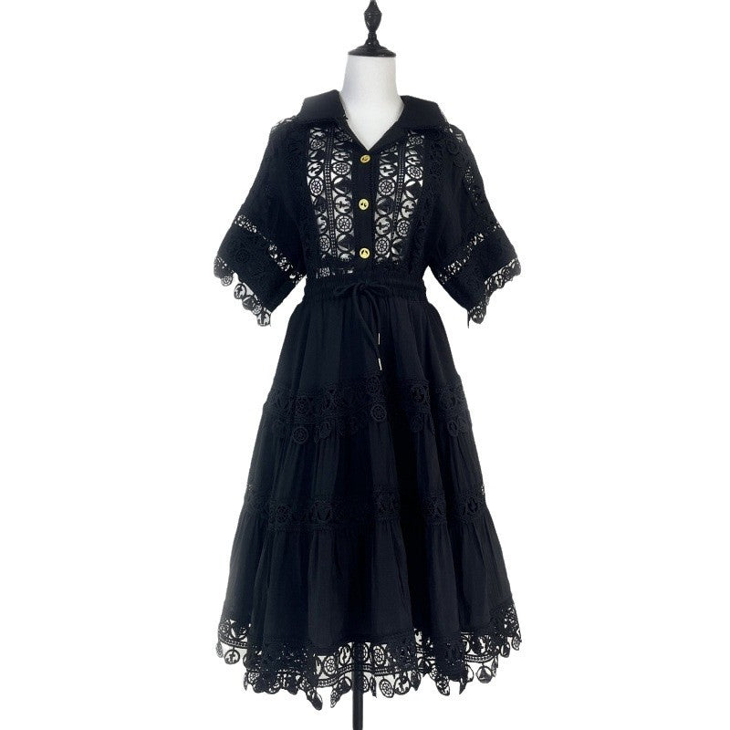 Cut-out Ruffles Shirt Elastic Waist A- Suits