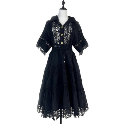 Cut-out Ruffles Shirt Elastic Waist A- Suits