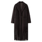 Women's Loose Lapels Tassel Long Woolen Outerwear Coats