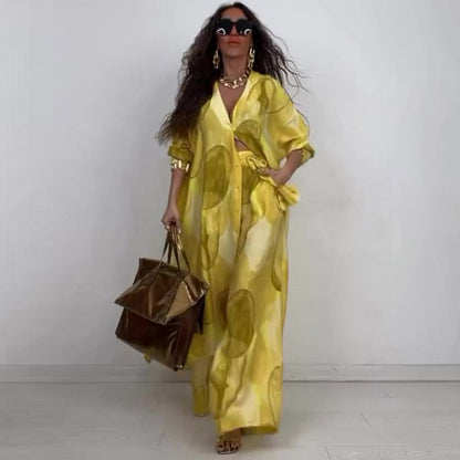 Summer Elegant Sexy Fashion Print Wide Tops