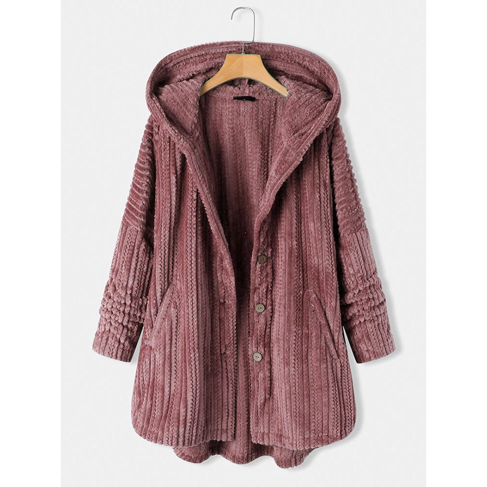 Women's Single-breasted Loose Casual Plush Temperament Long Sweaters