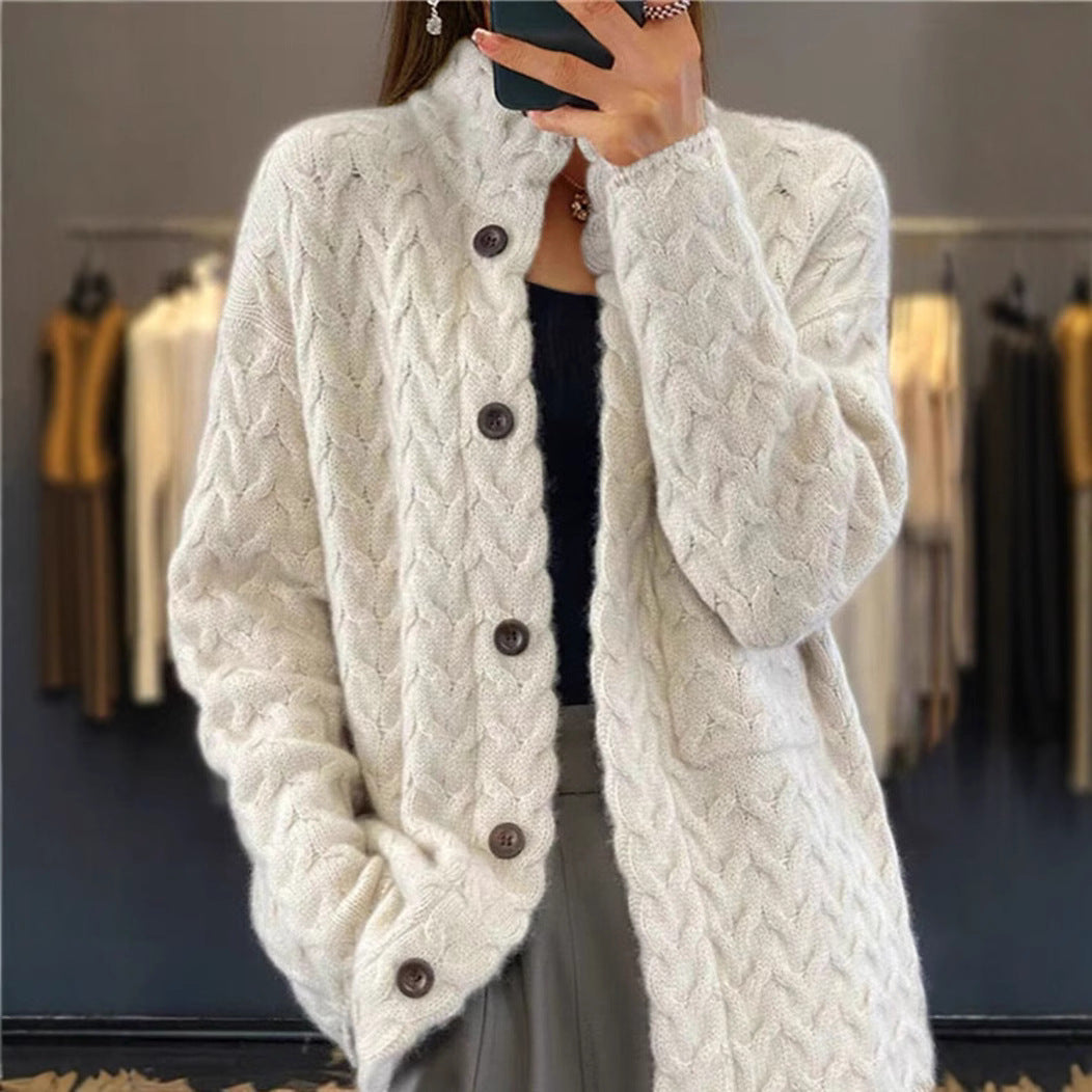 Women's Pure Bottoming Twist Knit Korean Style Tops
