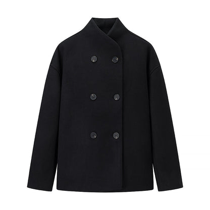 Color Woolen Overcoat Casual Temperament British Coats
