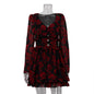 Women's Printed Long Sleeve Elegant Dress Autumn Floral Dresses