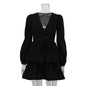 Women's French Style Puff Sleeve A- Line Dresses