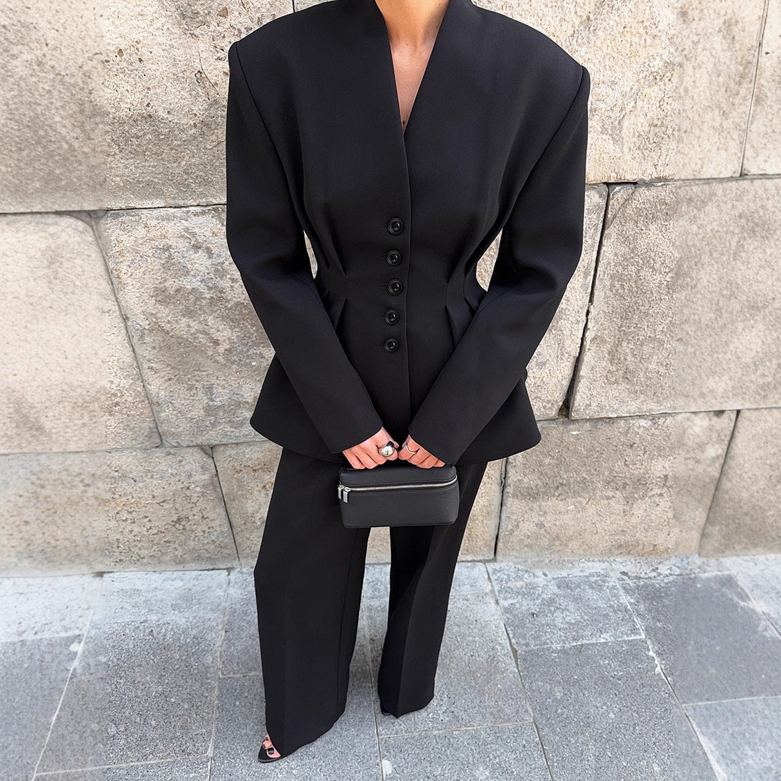 Women's Commuter Black Set Autumn Fashion Workplace Suits