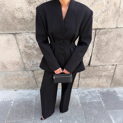 Women's Commuter Black Set Autumn Fashion Workplace Suits