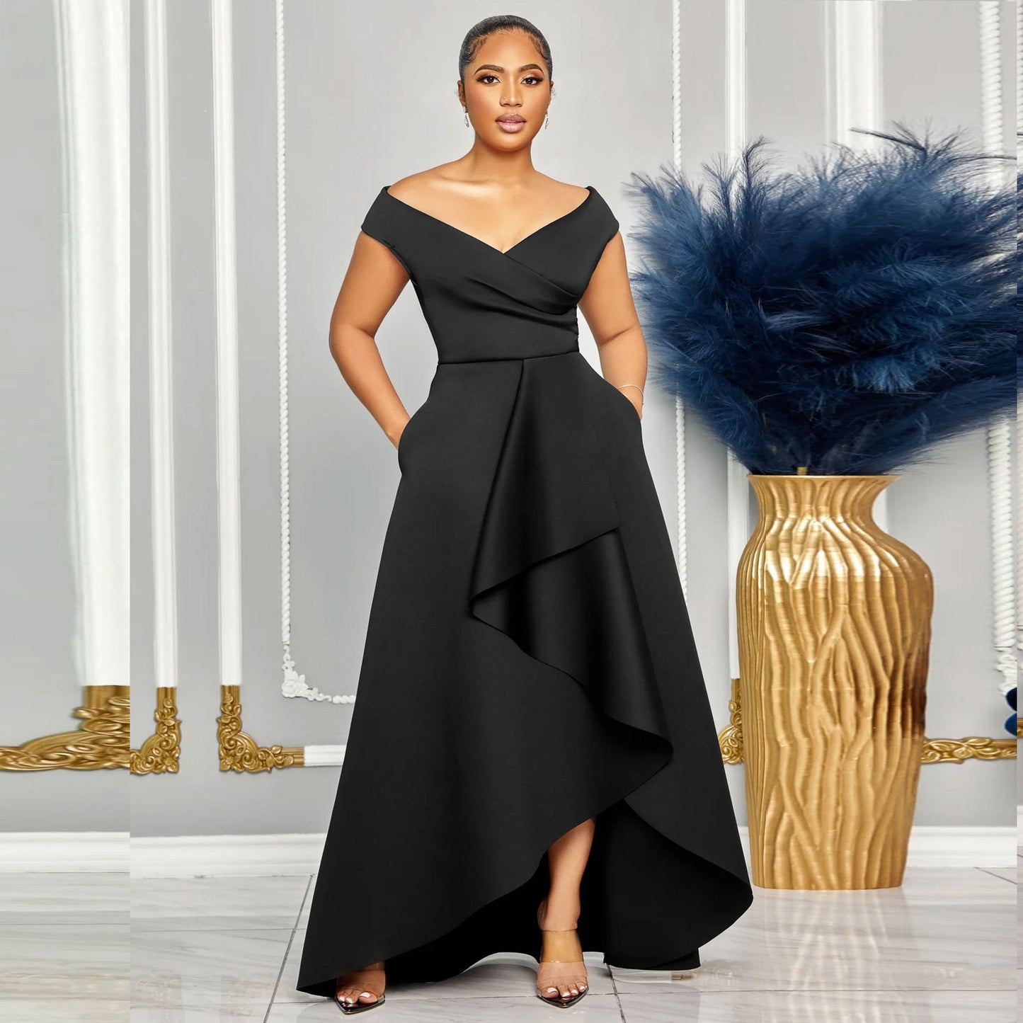 Sexy Solid Color Sleeveless Large Swing Dresses