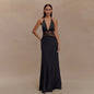 Women's Deep V Backless Lace Sexy Slim Dresses