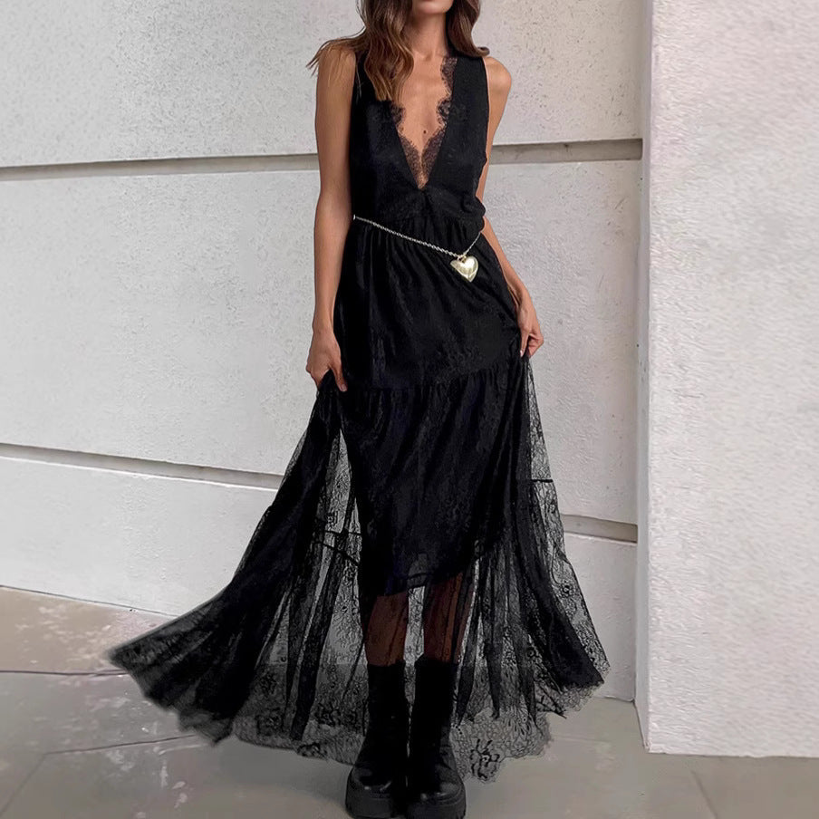 Women's Lace Dress For Summer Fashion Backless Dresses