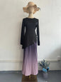 Women's Autumn Style Gradient Pleated Long Dress Dresses